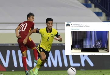 NHM Malaysia tức điên, đập vỡ TV khi chứng kiến đội nhà thua ĐT Việt Nam