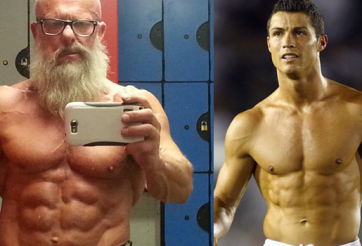 Chiêm ngưỡng cơ bụng 6 múi đỉnh hơn Ronaldo của ông lão 62 tuổi