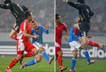 Video: Cầu thủ Trung Quốc bỏ bóng chơi kungfu với Nhật Bản