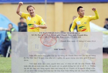 Đánh bại Nhà ĐKVĐ V-League, Thanh Hóa nhận được thư khen của Chủ tịch tỉnh