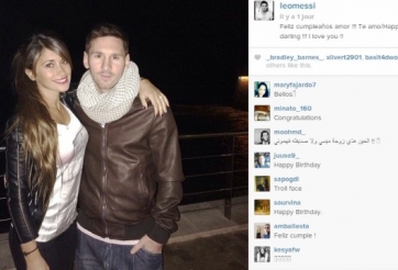 Messi tình tứ chúc mừng sinh nhật bạn gái