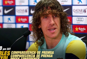 Puyol mở họp báo chia tay Barca