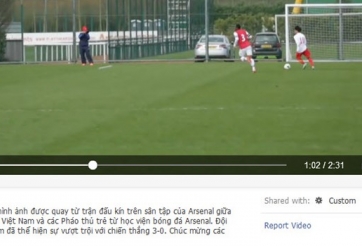 VIDEO: U19 Việt Nam lại được Arsenal ca ngợi bằng clip