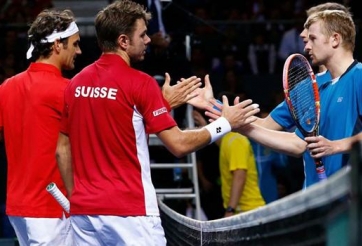 Federer và Wawrinka thua sốc tại tứ kết Davis Cup
