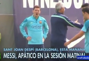 Messi uể oải như 'con nghiện' trong buổi tập trước Siêu kinh điển