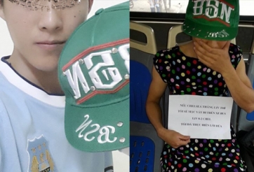 Nam thanh niên mặc váy đi xe buýt vì Liverpool thua Chelsea