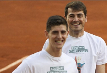 Casillas so tài Courtois trên sân quần vợt