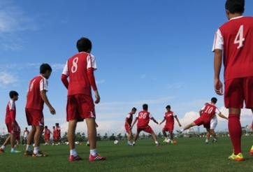 U19 VN luyện tập chuẩn bị cho trận giao hữu với tuyển SV Nhật Bản