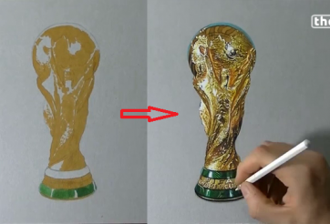 Video World Cup 2014: Cách vẽ 3D 1 chiếc cúp World Cup y như thật