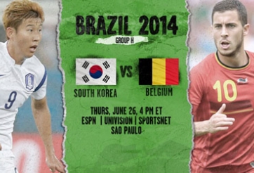 Đội hình dự kiến trận Hàn Quốc vs Bỉ, 3h00 ngày 27/6