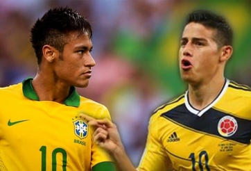VIDEO: So màn trình diễn của Neymar và James Rodriguez trước trận tứ kết
