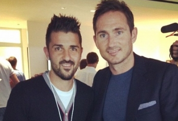 Lampard và David Villa cùng dự khán trận Man City vs Liverpool