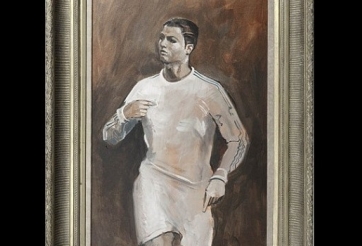 Ronaldo, Pirlo đẹp lạ thường trên tranh