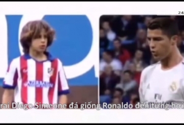 VIDEO: Con trai Diego Simeone học đá bóng giống Ronaldo đến từng hơi thở