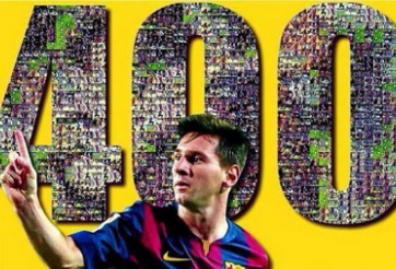 Messi cán mốc 400 bàn sau một pha... đánh đầu