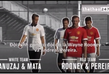 VIDEO: Rooney, Mata, Januzaj, Pereira.. so tài sút xa từ giữa sân