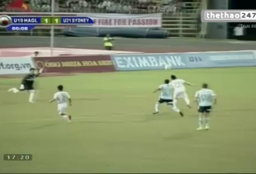VIDEO: Phút 86, Ksor Úc đánh đầu phản lưới nhà đáng tiếc (U19 HAGL 1-2 Sydney)