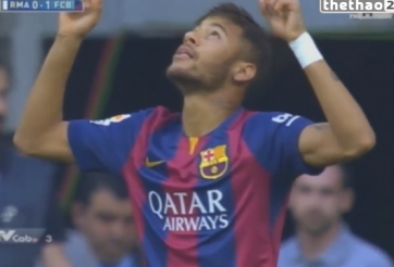 VIDEO: Phút thứ 4, Neymar mở tỉ số (Real Madrid - Barcelona)