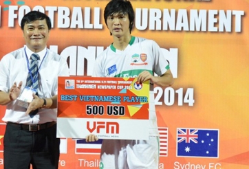 Tuấn Anh trở thành cầu thủ xuất sắc nhất giải U21 Quốc tế 2014