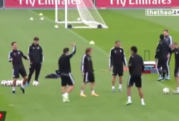 VIDEO: Ronaldo khoái chí khi Rodriguez bị xâu kim trên sân tập