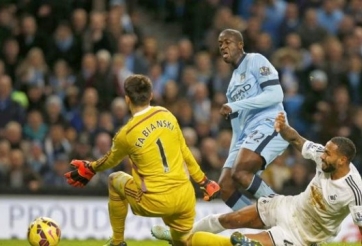 Video clip bàn thắng: Man City 2-1 Swansea City - Toure tỏa sáng