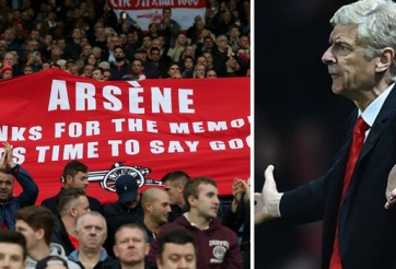 HLV Arsene Wenger nóng mặt với biểu ngữ của NHM Arsenal