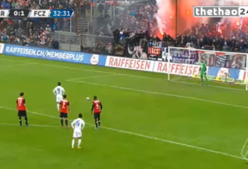 VIDEO: Pha phòng thủ như trong game ở giải VĐQG Thụy Sỹ