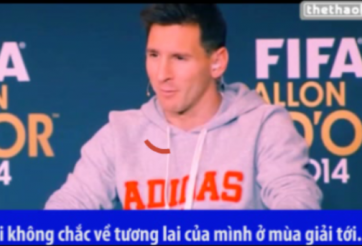 VIDEO: Messi tiết lộ 'không chắc chắn về tương lai' tại gala bóng vàng 2014