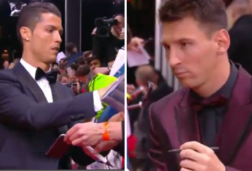 VIDEO: CĐV trêu chọc Messi và Ronaldo với màn xin chữ ký hài hước