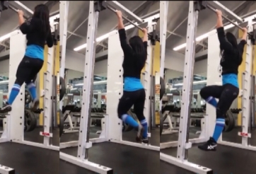 VIDEO: Màn thể dục nhảy trên không ảo diệu của cô gái siêu khỏe