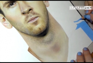 VIDEO: Cô gái vẽ chân dung Messi như ảnh thật