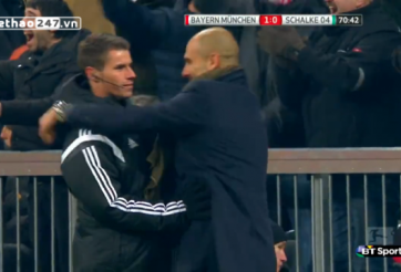 VIDEO: Bayern ghi bàn kịch tính, HLV Guardiola ôm trọng tài ăn mừng