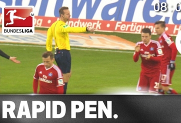 VIDEO: Pha thổi phạt penalty nhanh nhất lịch sử Bundesliga... chỉ sau 8 giây