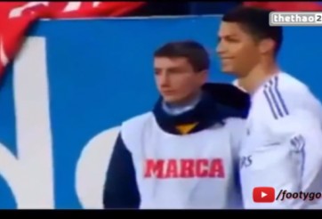 VIDEO: Cậu bé nhặt bóng sân Calderon coi thường Ronaldo ra mặt