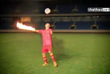 VIDEO: Màn biểu diễn tâng bóng lửa ấn tượng của nghệ sỹ Việt