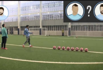 VIDEO: Sergio Aguero và David Villa so tài trong thử thách sút bóng trúng xà