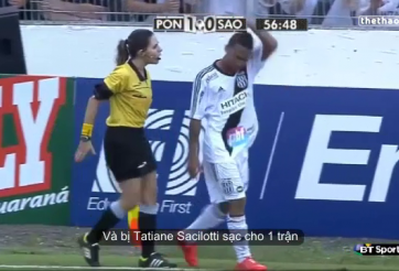 VIDEO: Khiếu nại, cầu thủ bất ngờ bị nữ trọng tài 'dằn mặt' ở Brazil