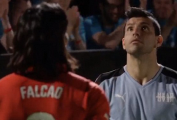 Falcao và Aguero háo hức so tài trước trận derby Manchester