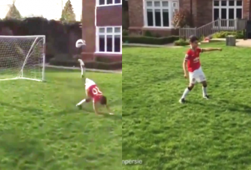 VIDEO: Con trai Persie ghi bàn tuyệt đẹp nhờ 'cú sút bọ cạp'