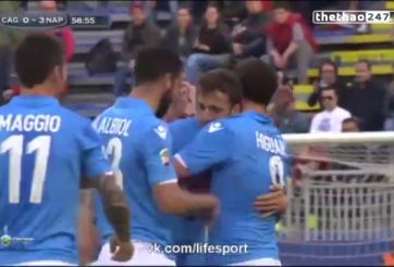 Video clip bàn thắng: Cagliari 0-3 Napoli (V31 Serie A)
