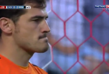 VIDEO: Casillas bắt hụt pen vì phớt lờ chỉ dẫn của James Rodriguez