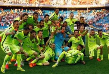 VIDEO: Niềm vui vỡ òa của các cầu thủ Barcelona trên SVĐ Vicente Calderon