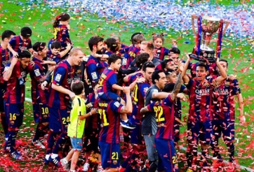 VIDEO: Màn ăn mừng chức vô địch La Liga của các cầu thủ Barcelona