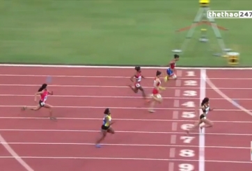 Video SEA Games 28: Vòng loại chạy 100m nữ - Nguyễn Thị Oanh