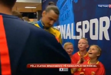 VIDEO: Phản ứng hài hước của 1 cậu bé khi gặp thần tượng Ibrahimovic