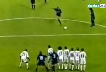 VIDEO: Cú sút phạt siêu mạnh của Adriano vào lưới Real khi mới 19 tuổi