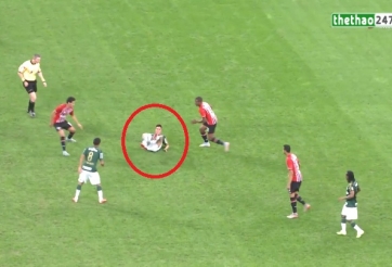 VIDEO: Pha chuyền bóng ngẫu hứng của Cristaldo khi đang nằm sân