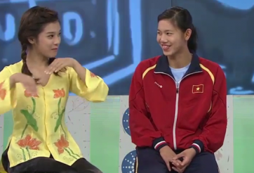 VIDEO: Hoàng Yến Chibi đỏ mặt vì bị Ánh Viên chê lùn