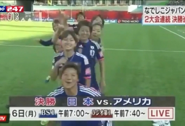 VIDEO: Màn ăn mừng gây hoa mắt người xem của các nữ cầu thủ Nhật Bản