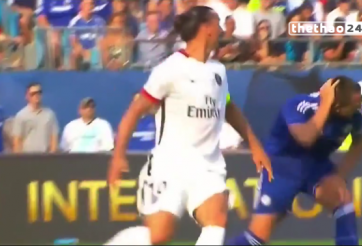 VIDEO: Pha phạm lỗi bằng cùi trỏ thô thiển của Ibrahimovic vs John Terry